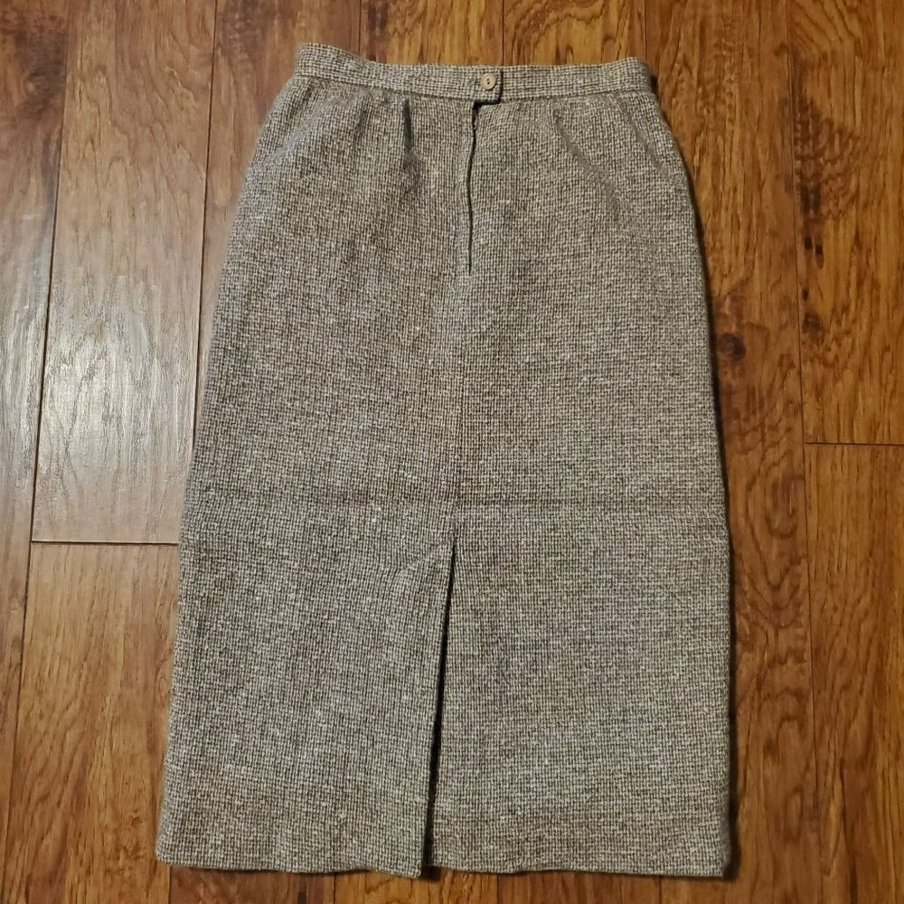 Vintage 70s/80s Patty Woodard Tweed High Waist Midi Pencil Skirt Womens 26 Waist - Picture 2 of 8